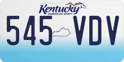 KY license plate 545VDV