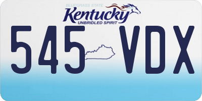 KY license plate 545VDX