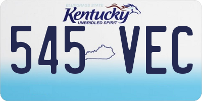 KY license plate 545VEC