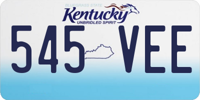 KY license plate 545VEE
