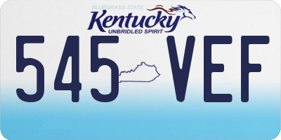 KY license plate 545VEF