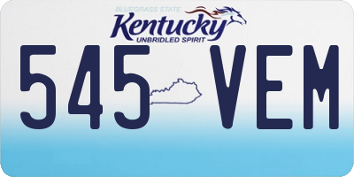 KY license plate 545VEM