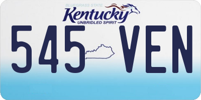 KY license plate 545VEN