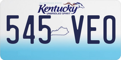 KY license plate 545VEO
