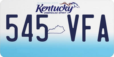 KY license plate 545VFA