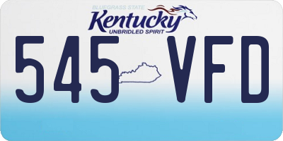 KY license plate 545VFD