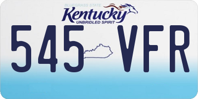 KY license plate 545VFR