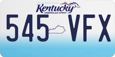 KY license plate 545VFX