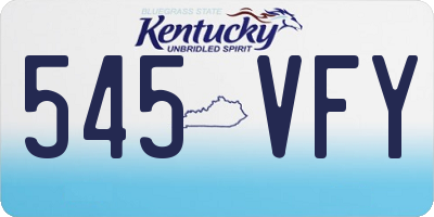 KY license plate 545VFY