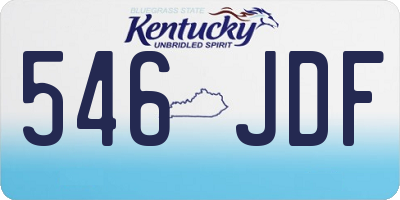 KY license plate 546JDF