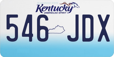 KY license plate 546JDX