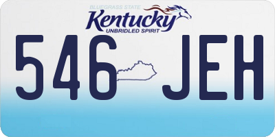 KY license plate 546JEH
