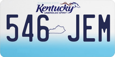 KY license plate 546JEM