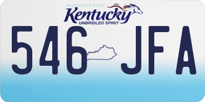 KY license plate 546JFA