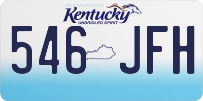 KY license plate 546JFH