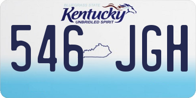 KY license plate 546JGH