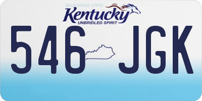 KY license plate 546JGK