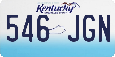 KY license plate 546JGN