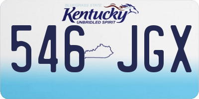 KY license plate 546JGX