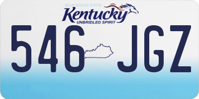 KY license plate 546JGZ