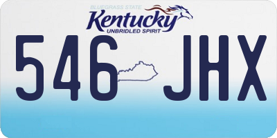 KY license plate 546JHX