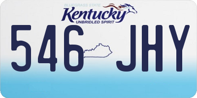 KY license plate 546JHY