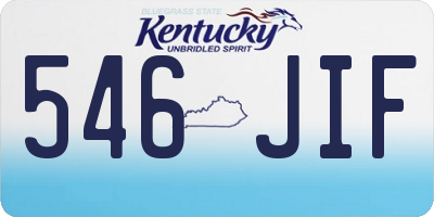 KY license plate 546JIF