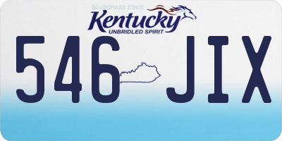 KY license plate 546JIX
