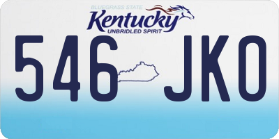 KY license plate 546JKO