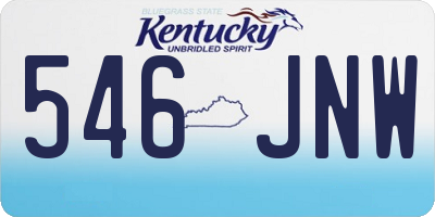 KY license plate 546JNW
