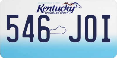 KY license plate 546JOI