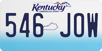 KY license plate 546JOW