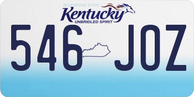 KY license plate 546JOZ