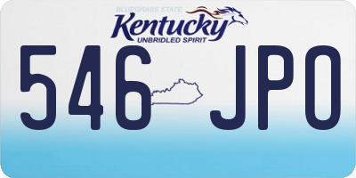 KY license plate 546JPO