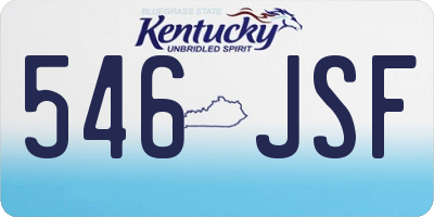 KY license plate 546JSF