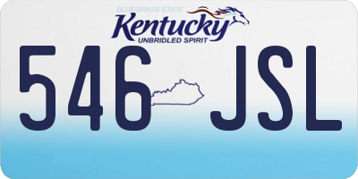 KY license plate 546JSL