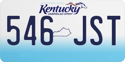 KY license plate 546JST