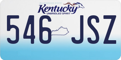 KY license plate 546JSZ