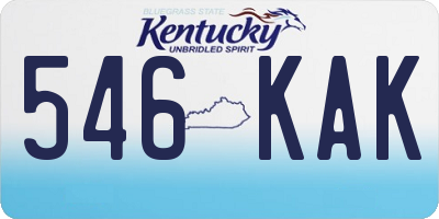 KY license plate 546KAK