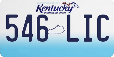 KY license plate 546LIC