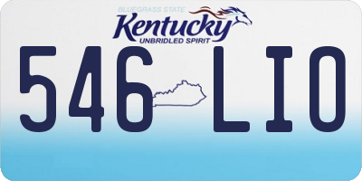 KY license plate 546LIO