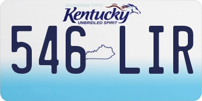 KY license plate 546LIR