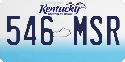 KY license plate 546MSR