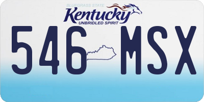KY license plate 546MSX