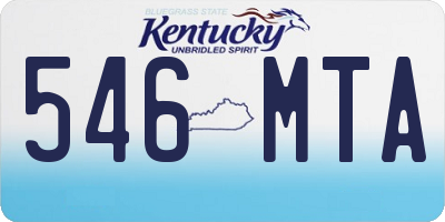 KY license plate 546MTA