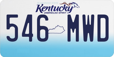 KY license plate 546MWD
