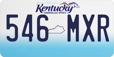 KY license plate 546MXR