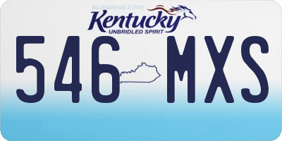 KY license plate 546MXS