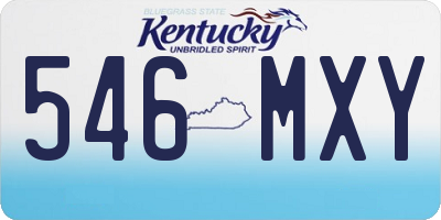 KY license plate 546MXY