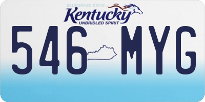 KY license plate 546MYG